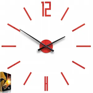 ModernClock 3D nalepovacie hodiny Carlo červené