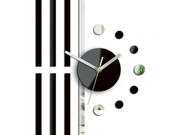 ModernClock 3D nalepovacie hodiny Line čierne