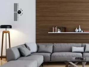 ModernClock 3D nalepovacie hodiny Line čierne