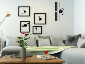 ModernClock 3D nalepovacie hodiny Line čierne