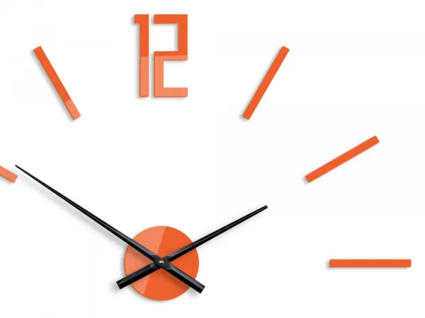 ModernClock 3D nalepovacie hodiny Carlo oranžové