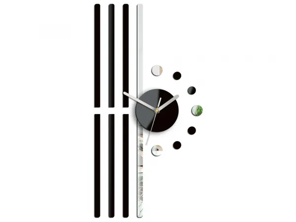 ModernClock 3D nalepovacie hodiny Line čierne