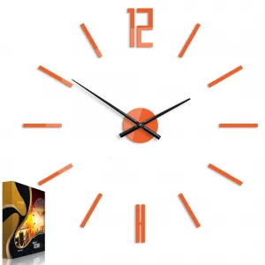 ModernClock 3D nalepovacie hodiny Carlo oranžové