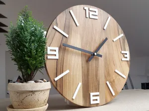 ModernClock Hodiny Arabic Wood hnedo-čierne