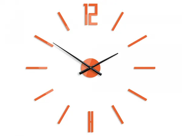 ModernClock 3D nalepovacie hodiny Carlo oranžové