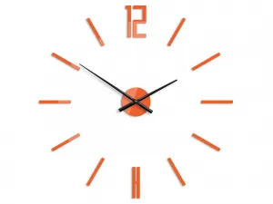 ModernClock 3D nalepovacie hodiny Carlo oranžové