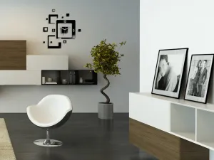 ModernClock 3D nalepovacie hodiny Trio Quadrat čierne