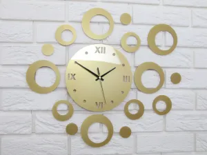 ModernClock 3D nalepovacie hodiny Ring zlaté
