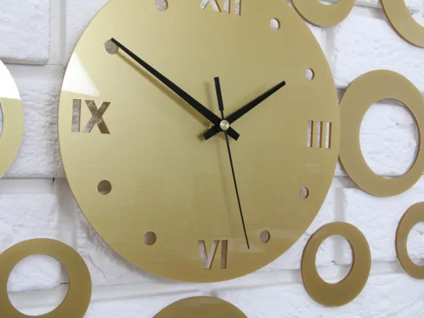 ModernClock 3D nalepovacie hodiny Ring zlaté