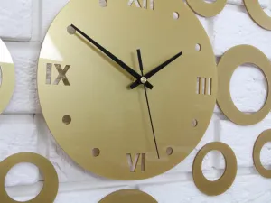 ModernClock 3D nalepovacie hodiny Ring zlaté