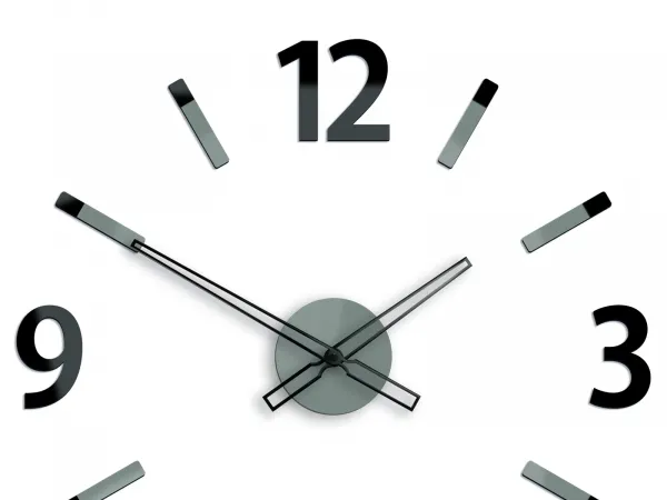 ModernClock 3D nalepovacie hodiny Will sivo-čierne