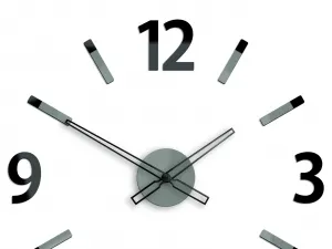 ModernClock 3D nalepovacie hodiny Will sivo-čierne