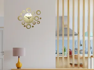 ModernClock 3D nalepovacie hodiny Ring zlaté