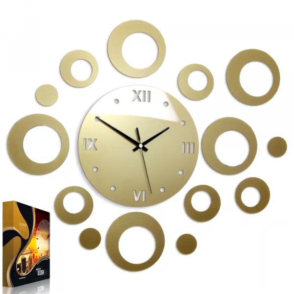 ModernClock 3D nalepovacie hodiny Ring zlaté