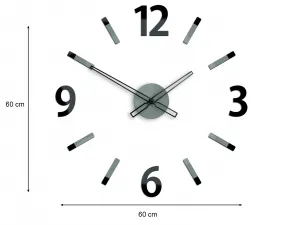 ModernClock 3D nalepovacie hodiny Will sivo-čierne