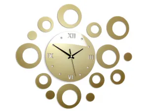 ModernClock 3D nalepovacie hodiny Ring zlaté