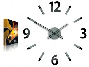 ModernClock 3D nalepovacie hodiny Will sivo-čierne