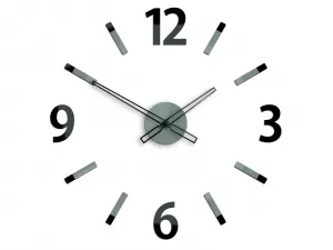 ModernClock 3D nalepovacie hodiny Will sivo-čierne