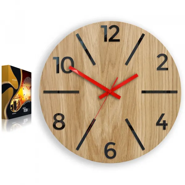 ModernClock Nástenné hodiny Akselod hnedo-červené