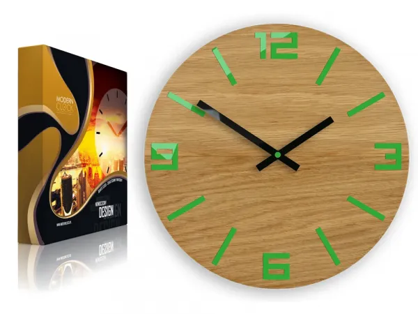 ModernClock Nástenné hodiny Arabic hnedo-zelené