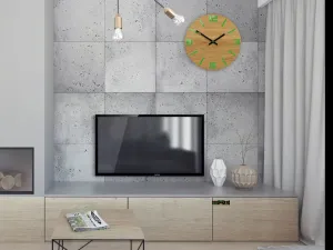 ModernClock Nástenné hodiny Arabic hnedo-zelené
