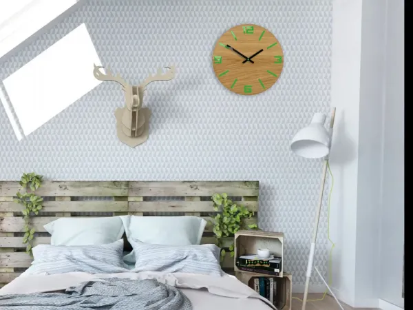 ModernClock Nástenné hodiny Arabic hnedo-zelené