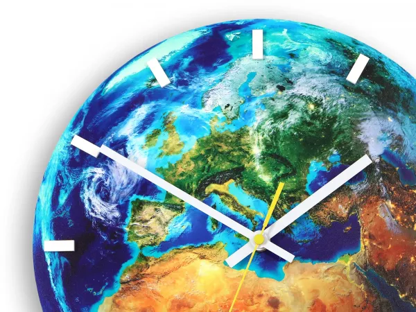 ModernClock Nástenné hodiny Globe modré
