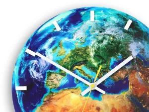 ModernClock Nástenné hodiny Globe modré