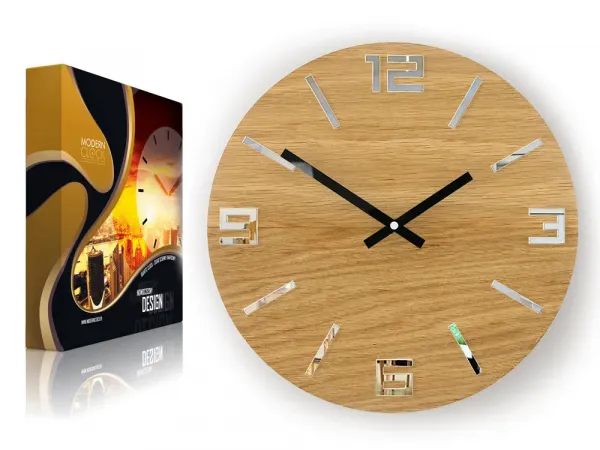 ModernClock Nástenné hodiny Arabic hnedo-zrkadlové