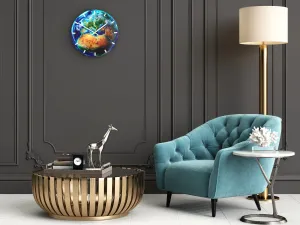 ModernClock Nástenné hodiny Globe modré