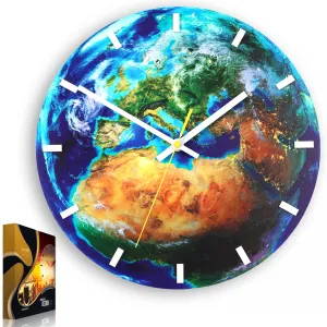ModernClock Nástenné hodiny Globe modré