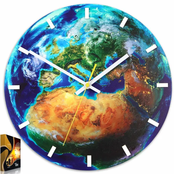 ModernClock Nástenné hodiny Globe modré