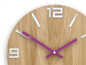 ModernClock Nástenné hodiny Arabic Wood hnedo-fialové