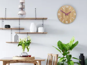 ModernClock Nástenné hodiny Arabic Wood hnedo-fialové