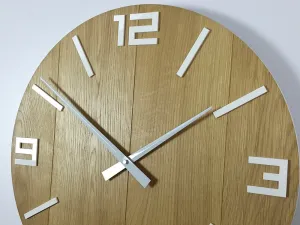 ModernClock Nástenné hodiny Rustikálne hnedo-biele