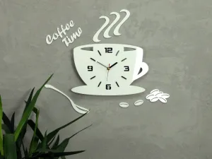 ModernClock Nástenné hodiny Coffee biele
