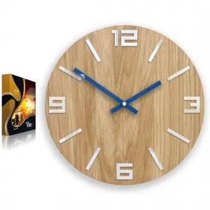 ModernClock Nástenné hodiny Arabic Wood hnedo-modré