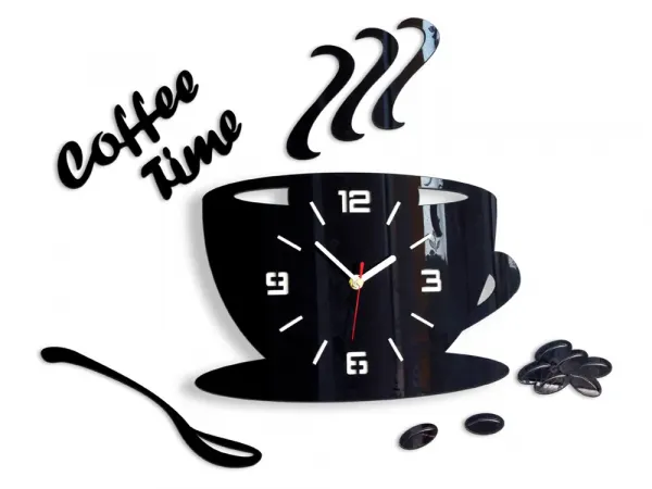 ModernClock Nástěnné hodiny Coffee černé