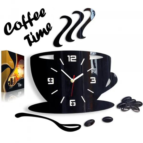 ModernClock Nástěnné hodiny Coffee černé