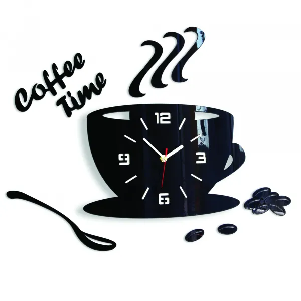 ModernClock Nástěnné hodiny Coffee černé