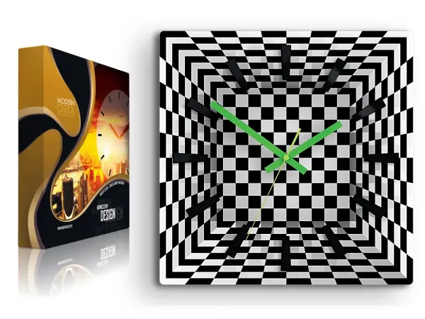 ModernClock Nástenné hodiny Ilusion čiernobiele