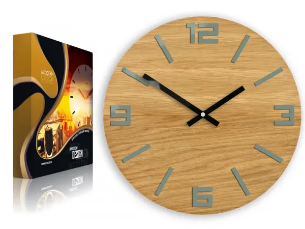 ModernClock Nástenné hodiny Arabic Wood hnedo-šedé
