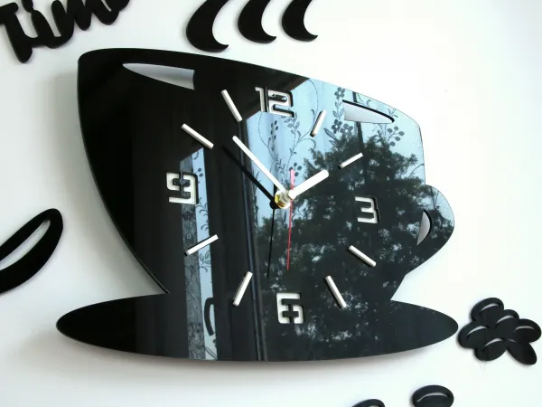 ModernClock Nástěnné hodiny Coffee černé