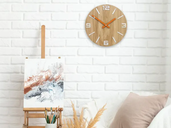ModernClock Nástenné hodiny Arabic hnedo-bielo-oranžové