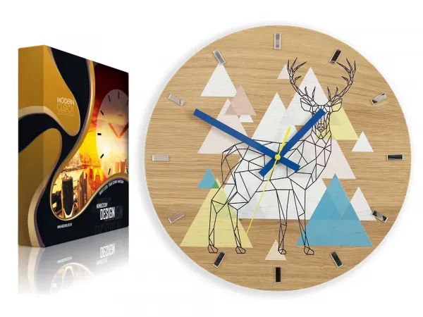ModernClock Nástenné hodiny Jeleň hnedé