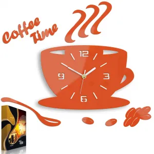 ModernClock Nástenné hodiny Coffee oranžové