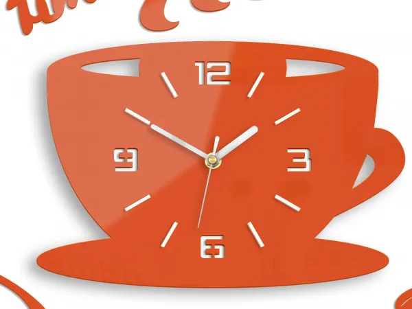 ModernClock Nástenné hodiny Coffee oranžové