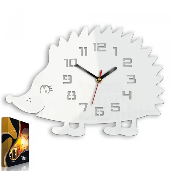 ModernClock Nástenné hodiny Ježko biele