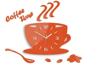 ModernClock Nástenné hodiny Coffee oranžové