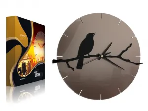 ModernClock Nástenné hodiny Bird šedo-čierne